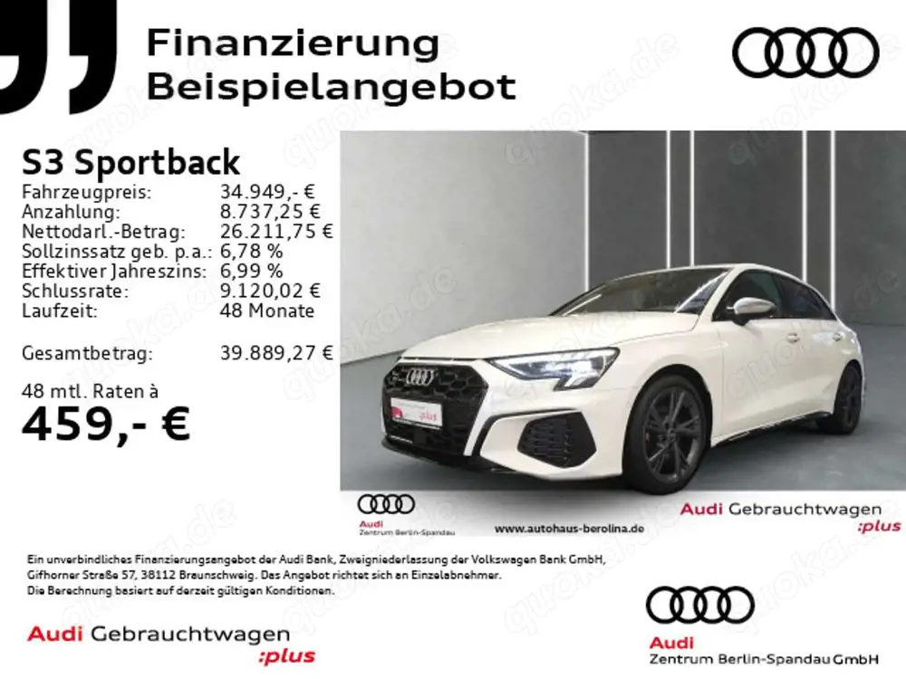 Audi S3 *ACC*Opt.-Schwarz*Virt.C*SHZ*