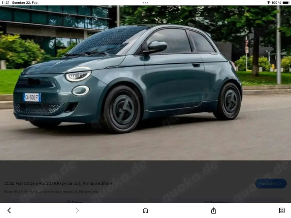 Fiat 500e 500 Elektro 42kWh Giorgio Armani Collector's Edition