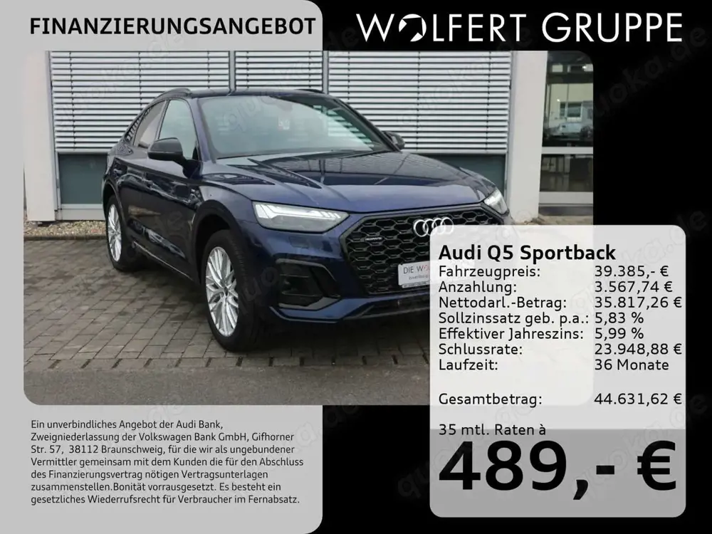 Audi Q5 S line 50 TFSI e quattro 0,5%*AHK*B