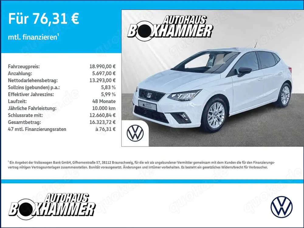 SEAT Ibiza 1,0 TSI FR NAVI+SHZ+KLIMA