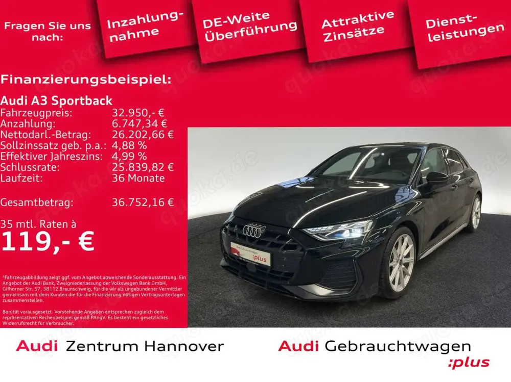 Audi A3 S line 35 TFSI S tronic Kamera Navi