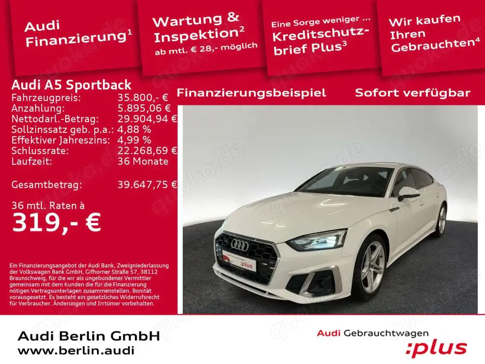 Audi A5 S line 40 TDI qu.S tr. LED RFK NAVI