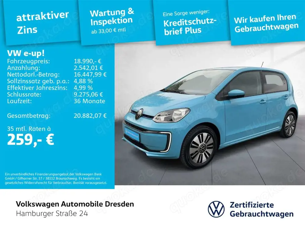 Volkswagen e-up! Edition KLIMA CCS KAMERA MAPS + MORE