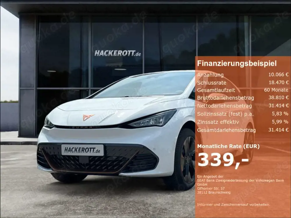 CUPRA Born 170 kW (231 PS) 60 kWh GJR, Sennheiser Sound, HUD