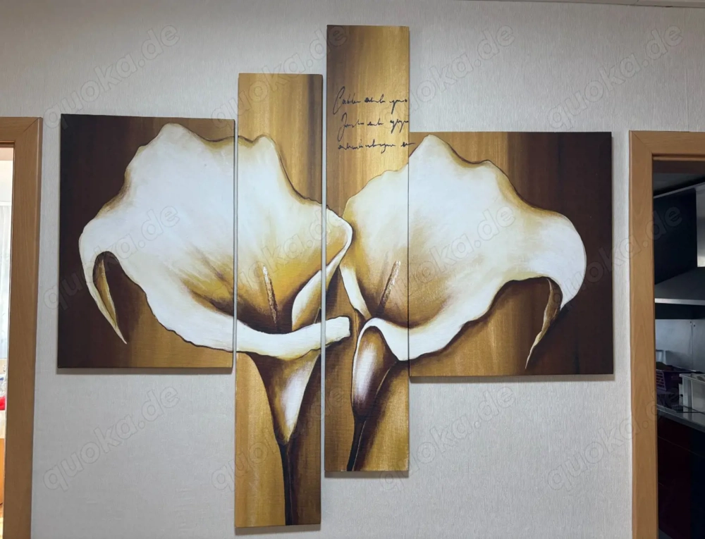 4-teiliges Blumen-Wandbild "Calla"