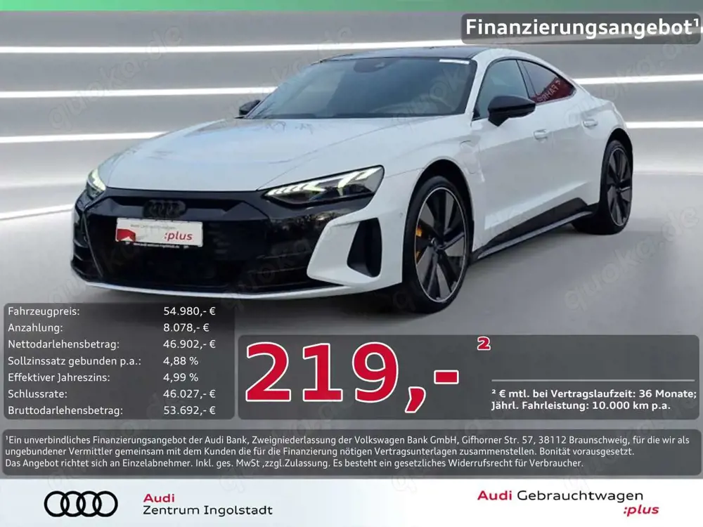 Audi e-tron GT qu HuD BO PANO Luft 360° MEMORY LASER