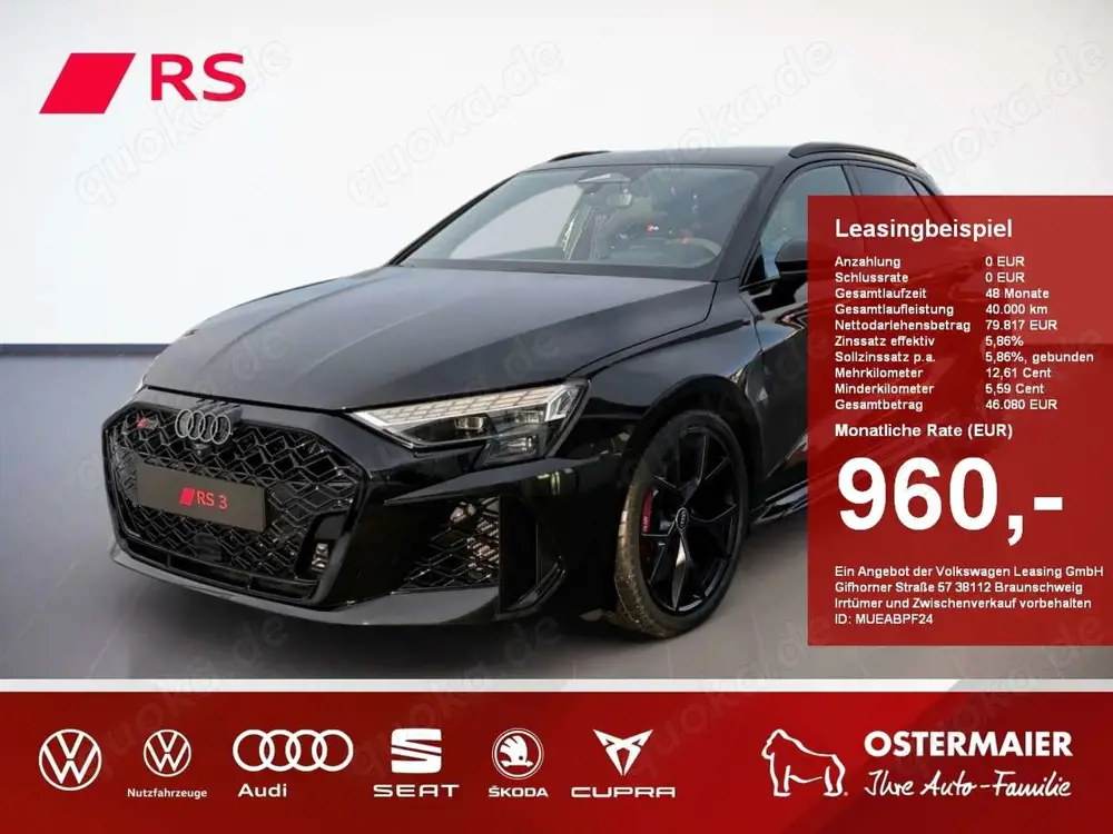 Audi RS3 Sportback S tronic 400PS 5J-GARANTIE,RS-SPORTABGAS