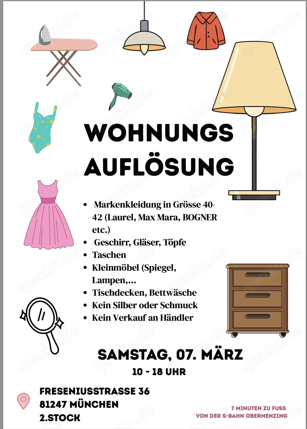 Wohnungsauflösung am 7. März in München-Obermenzing