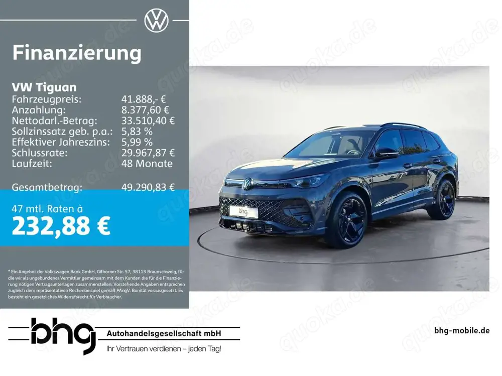 Volkswagen Tiguan R-Line 1,5 l eTSI OPF (150