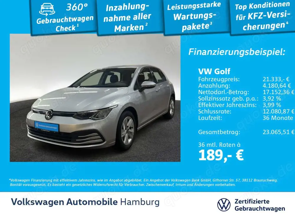 Volkswagen Golf VIII 1.5 TSI Life Navi Sitzhzg LED App