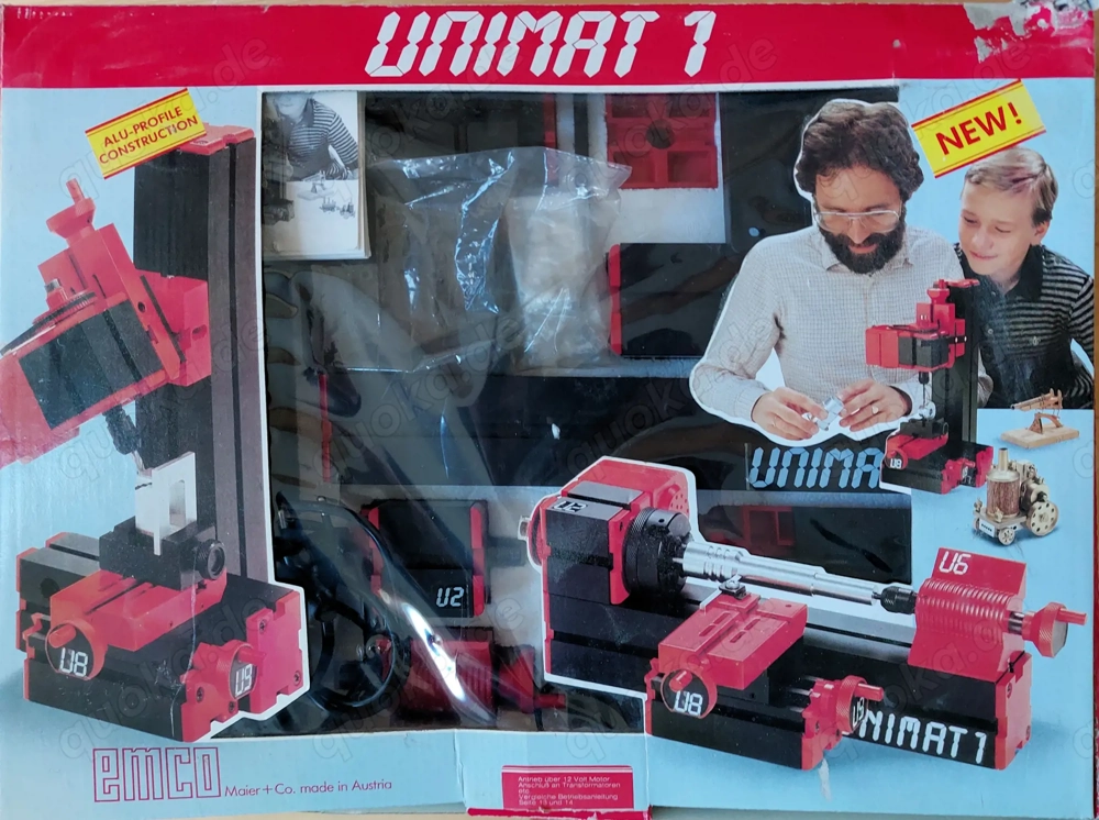 UNIMAT 1 Maschinenbaukasten zum Drehen, Fräsen und Bohren 
