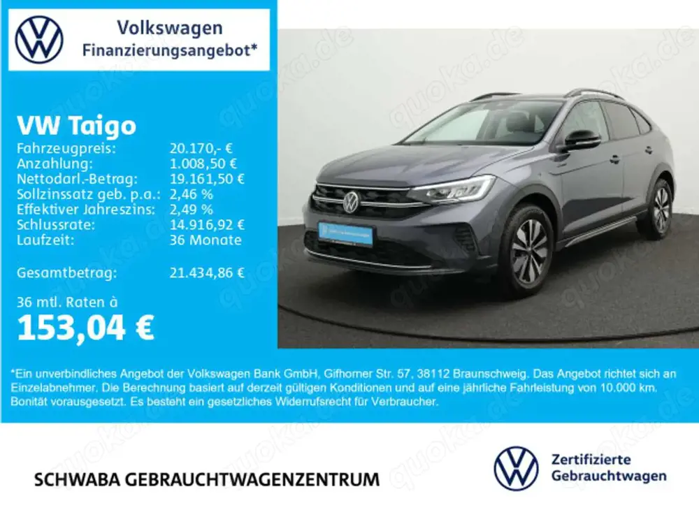 Volkswagen Taigo Goal 1.0 TSI *LED*VIRTUAL*NAV*ACC*LANE*16"