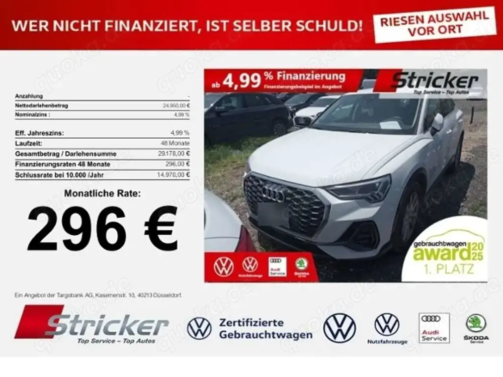 Audi Q3 Sportback 45TFSI e-hybrid 296,-ohne Anzahlung Nav