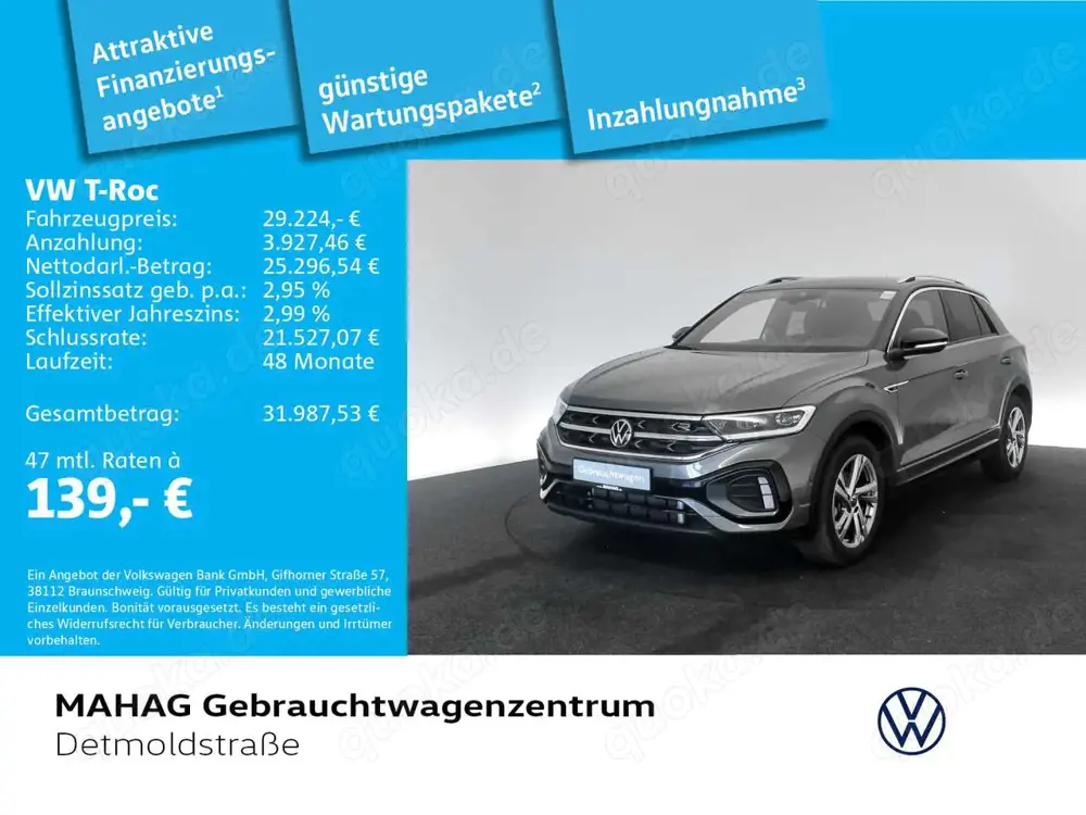 Volkswagen T-Roc T-ROC 1.5 TSI R-Line AHK LED+ Navi ParkAssist Re