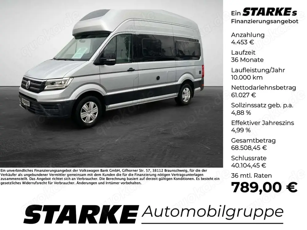 Volkswagen Crafter Grand California 600 2.0 TDI Autom Kamera Solar...