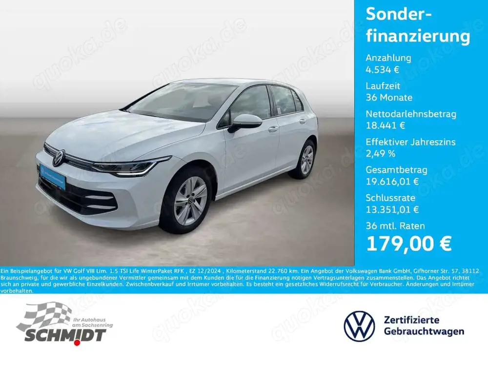 Volkswagen Golf VIII Lim. 1.5 TSI Life WinterPaket RFK