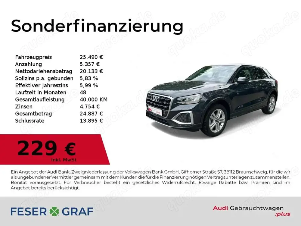 Audi Q2 35TFSI advanced S tronic Pano/GRA/VC/SHZ/Kamera