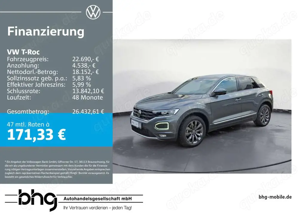 Volkswagen T-Roc 1.5 TSI ACT OPF DSG Sport AHK, AppConnect,