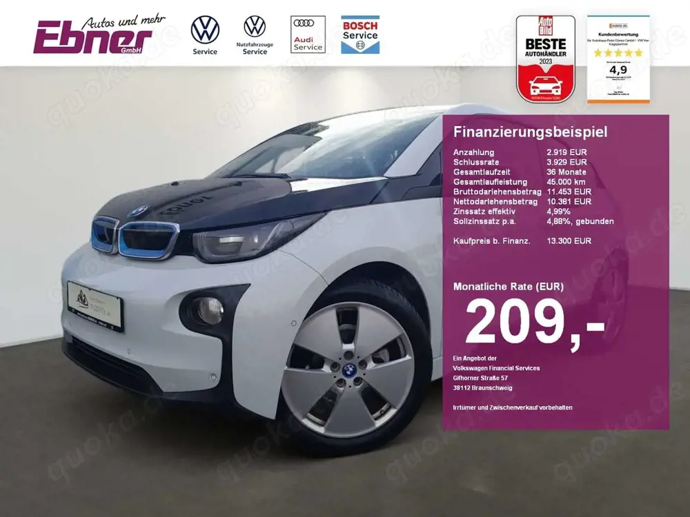 BMW i3 94Ah 33KWh WPUMPE+SDACH+HARMAN+KAMERA+NAVI+SITZHZG