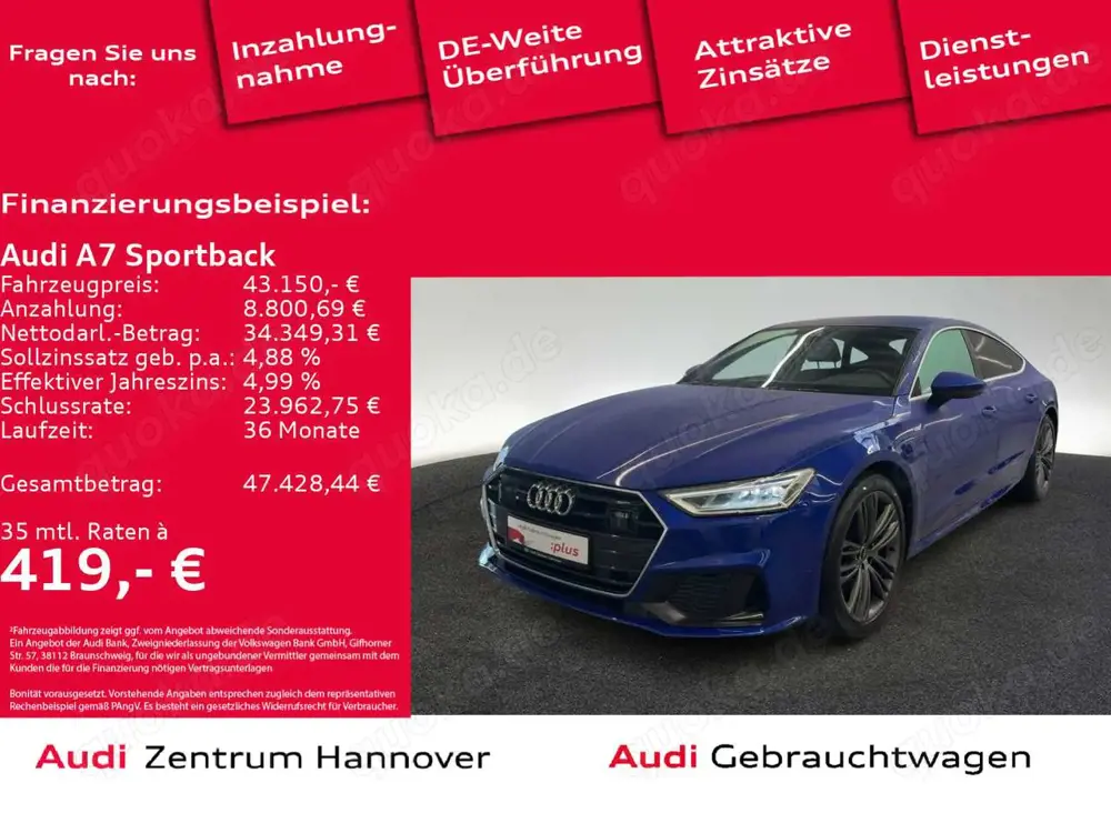 Audi A7 S line 50 TDI quattro LED Memory AC