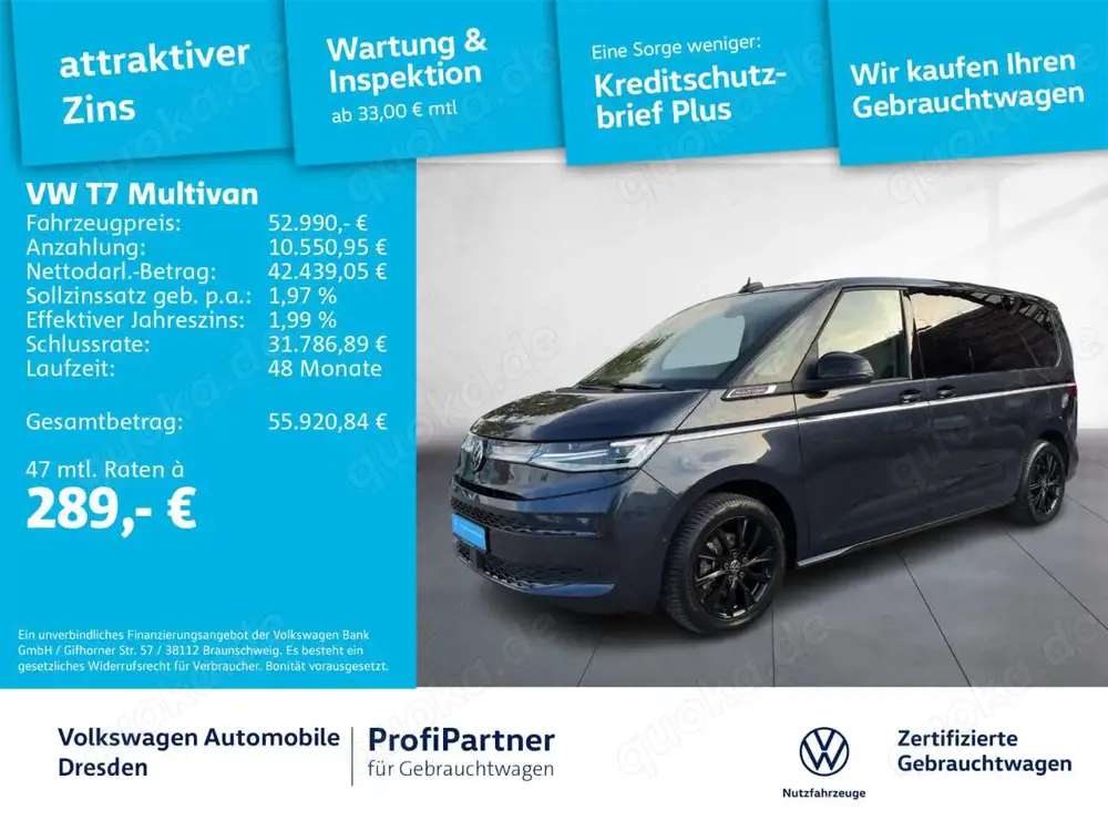 Volkswagen T7 Multivan Style IQ-LED NAV AHZV ACC SIDE 18"