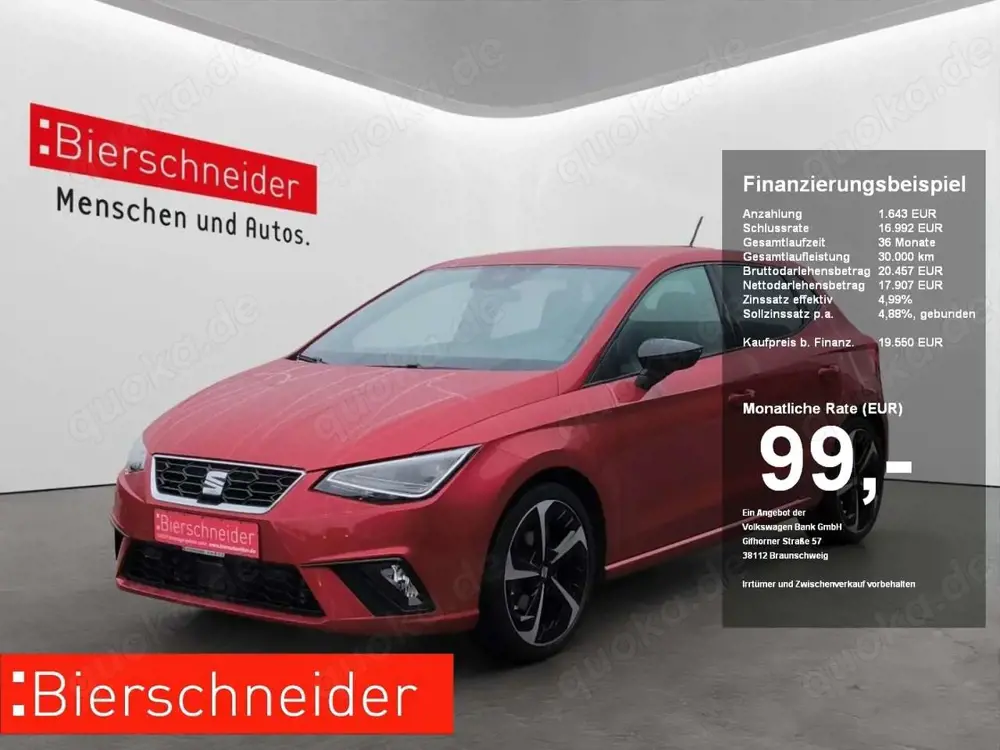 SEAT Ibiza 1.0 TSI DSG FR 18+Kamera+NAVI+Voll-LED+ACC+Sitzhei