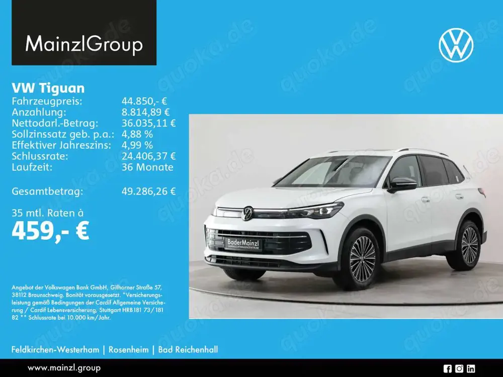 Volkswagen Tiguan 2.0 TDI 4M DSG Goal AHK 360° Matrix Pano