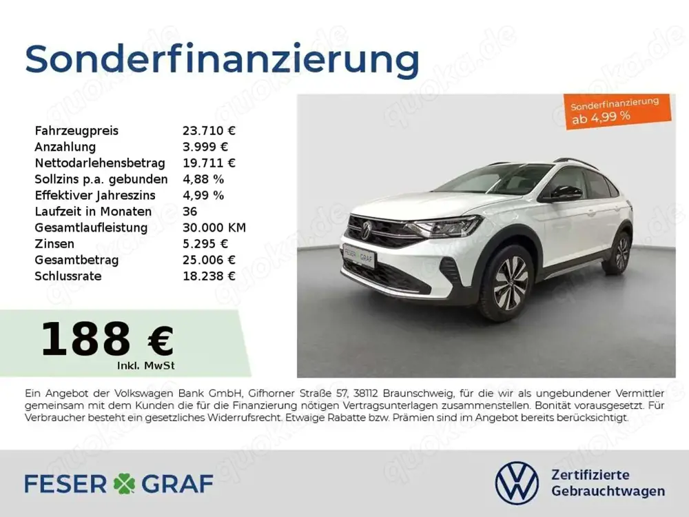 Volkswagen Taigo GOAL 1,0 TSI 85 kW DSG Kamera GJR Virtual