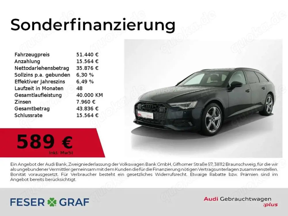 Audi A6 Avant 45 TDI qu AHK,Kamera,Leder,Matrix