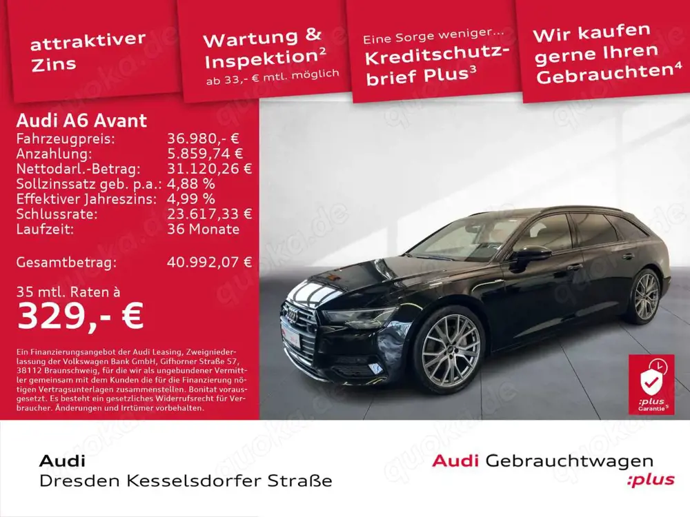 Audi A6 Sport 45 TFSI Q. ACC Kamera AHZV BO