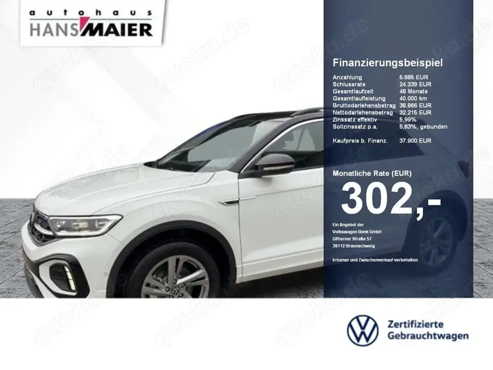 Volkswagen T-Roc R-Line TDI 4MOT. DSG AHK DCC StHz IQLight