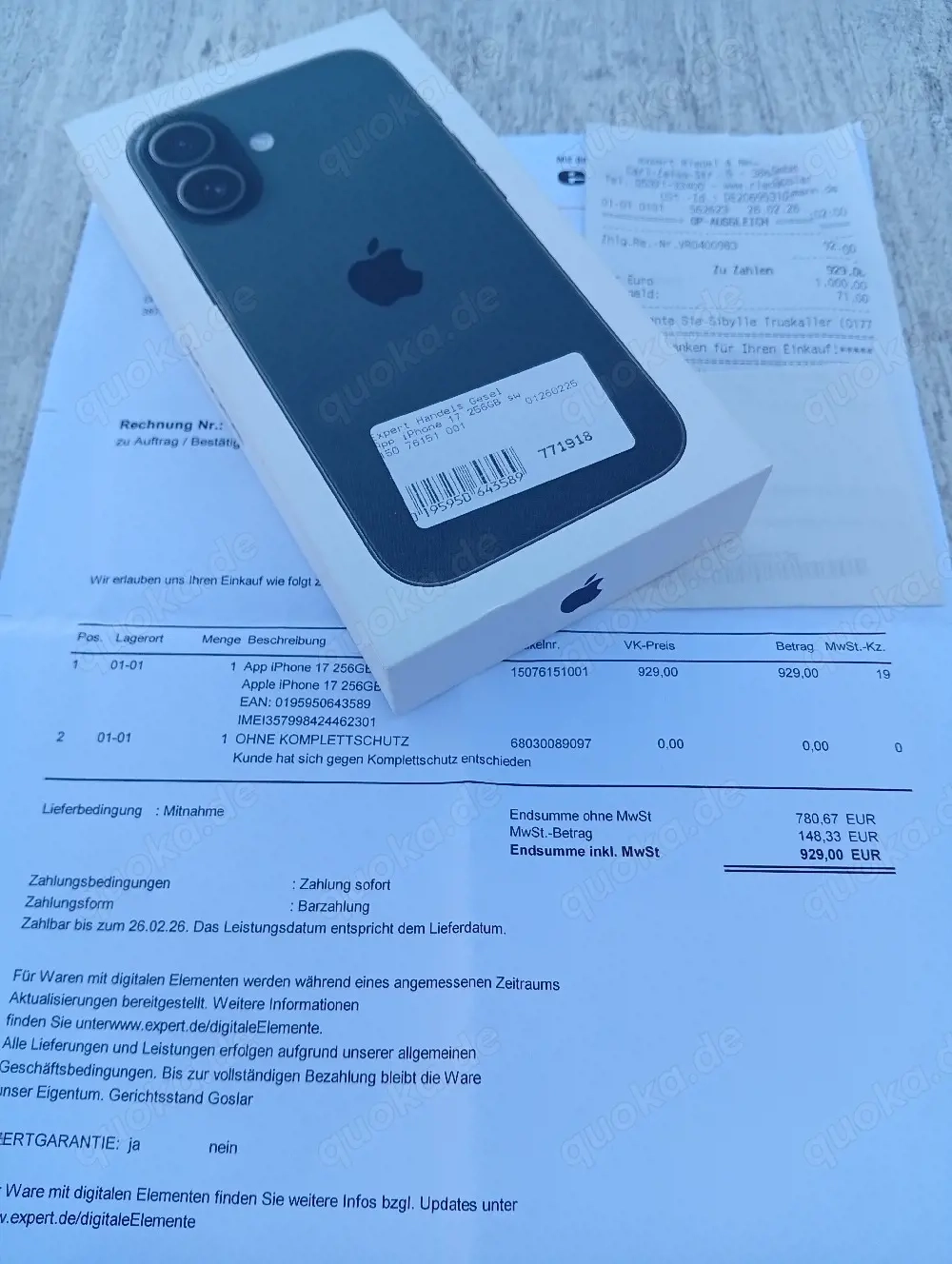 Apple Iphone 17 256 GB Speicher 