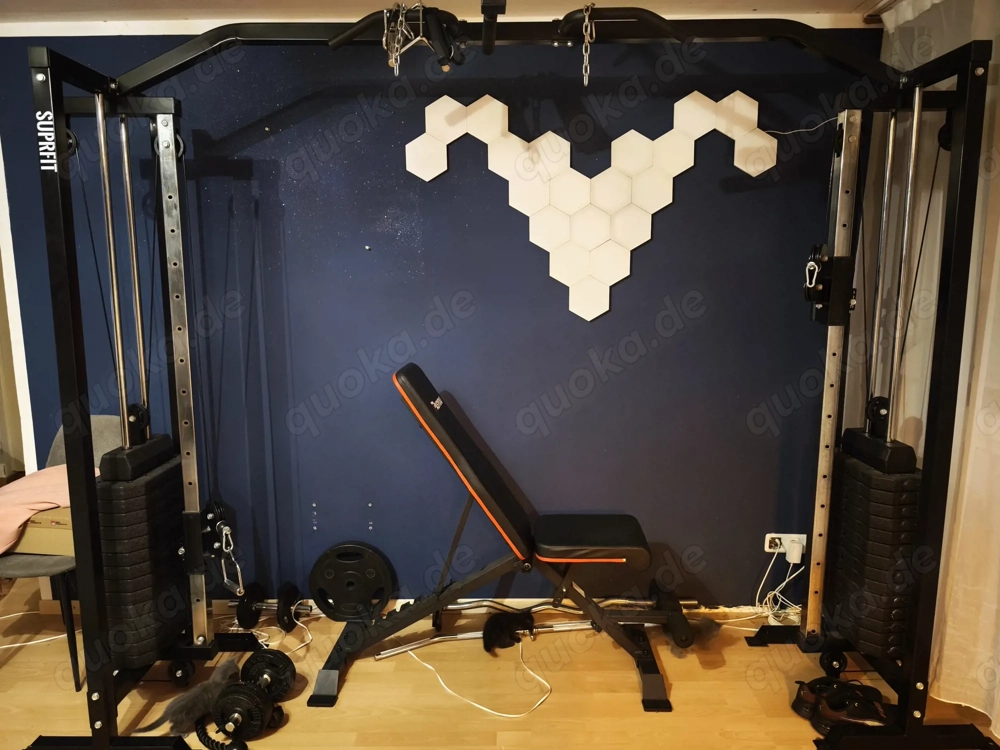 Suprfit Hallador Kabelzugturm + Zubehör   Neuwertig, 1 Jahr