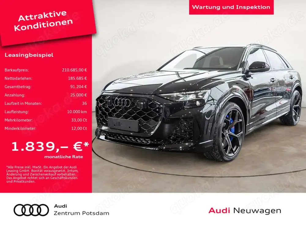 Audi RS Q8 SUV performance 360° BO LASER STANDHZ