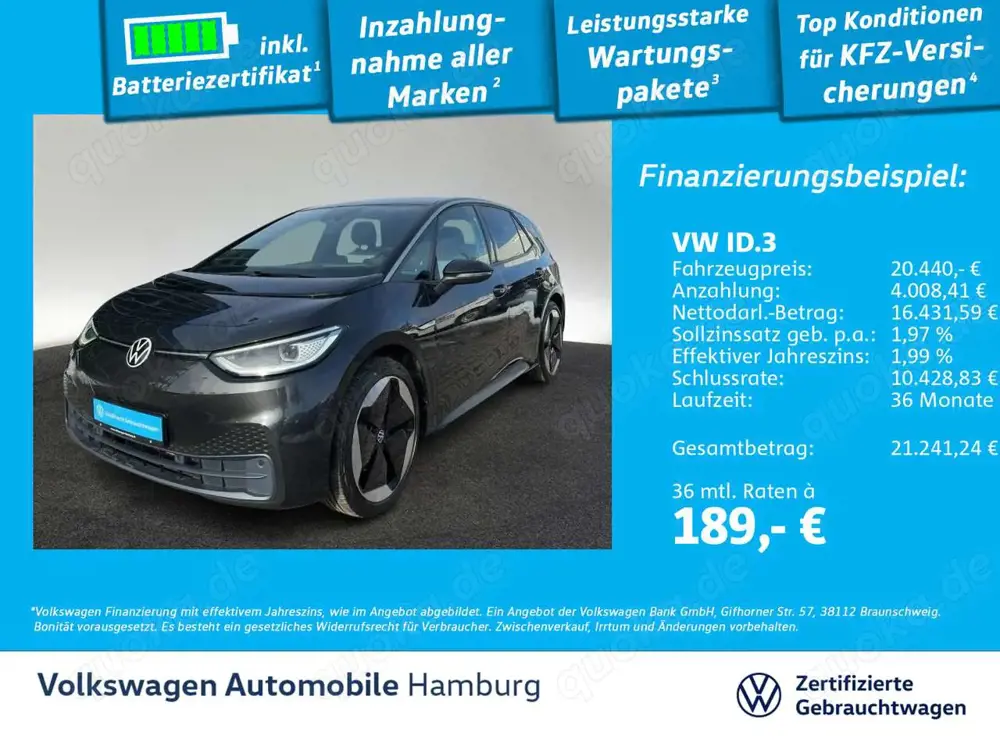 Volkswagen ID.3 Pro Performance Max Wärmep. ACC Navi Pano