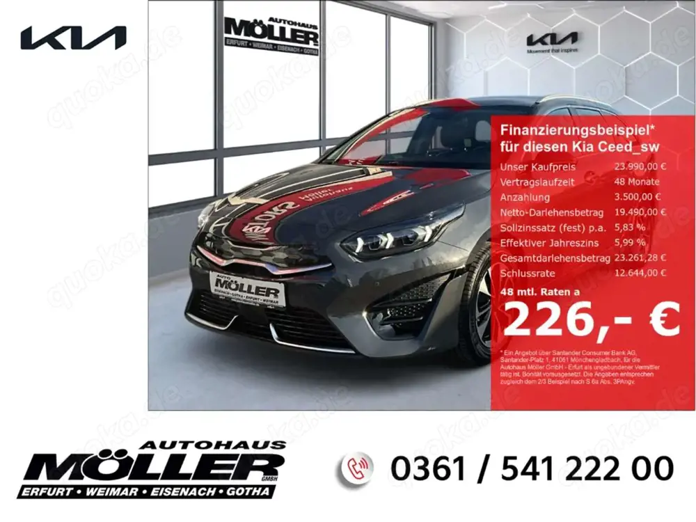 Kia Ceed SW / cee'd SW 1.6PHEV Spirit el. Heckklappe Navi Kamera Totwinke