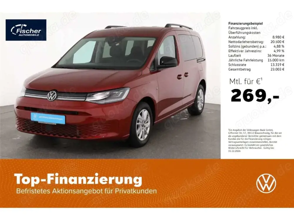 Volkswagen Caddy 2.0 TDI Life KR 6-Gg. AHK/NAV/LED/SH