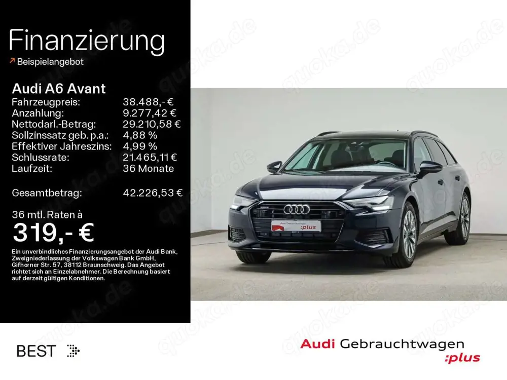 Audi A6 design 40 TDI qu. Pano, Tour  Stadt