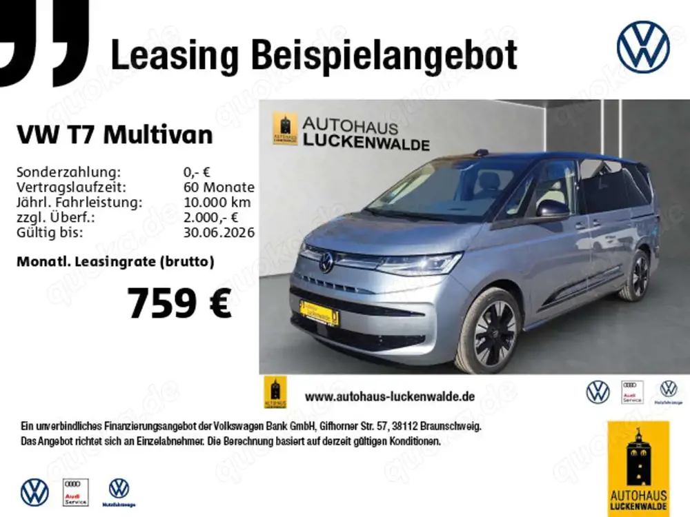 Volkswagen T7 Multivan 2.0 TDI Edition LÜ DSG *PANO*HuD*
