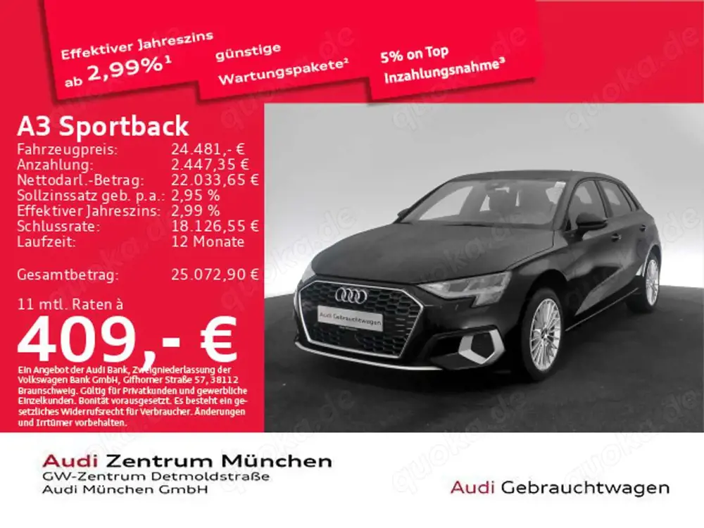 Audi A3 40 TFSI e S tronic advanced Navi+
