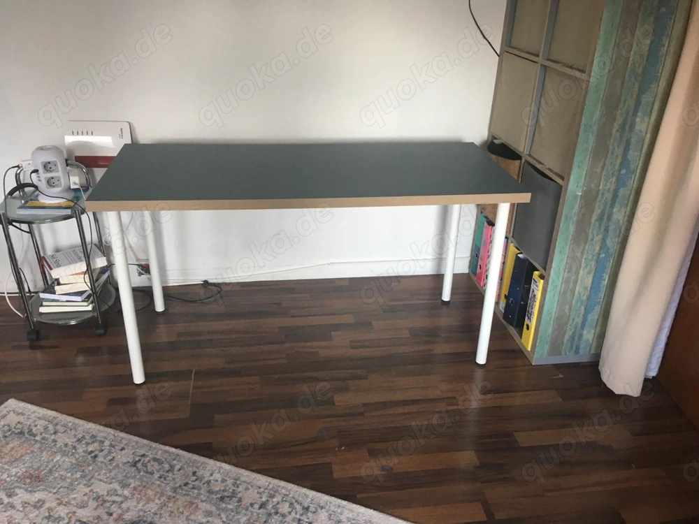 Ikea Schreibtisch Tisch Lagkapten Platte Grau Grün Holzeffekt 140x60