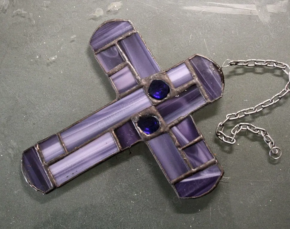 Kreuz Glaskreuz Jesus Ostern Kommunion Konfirmation Tiffany