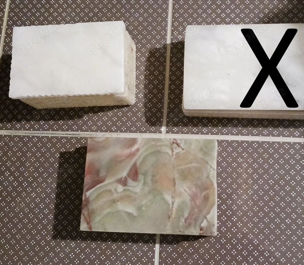 2 Schatullen mit Deckel aus Onyx und Genuine Alabaster-gebraucht-