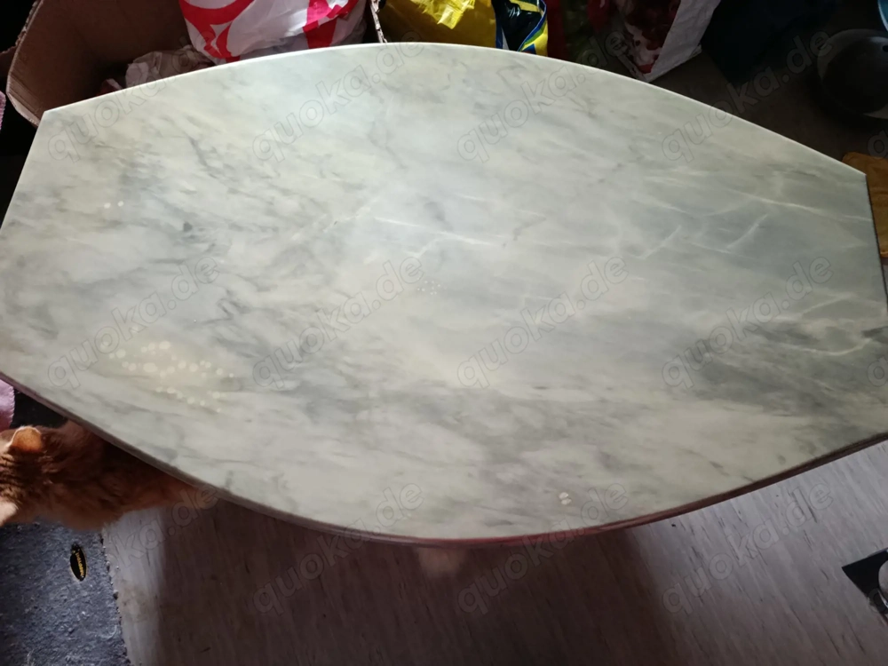 Marmortisch, grün beige