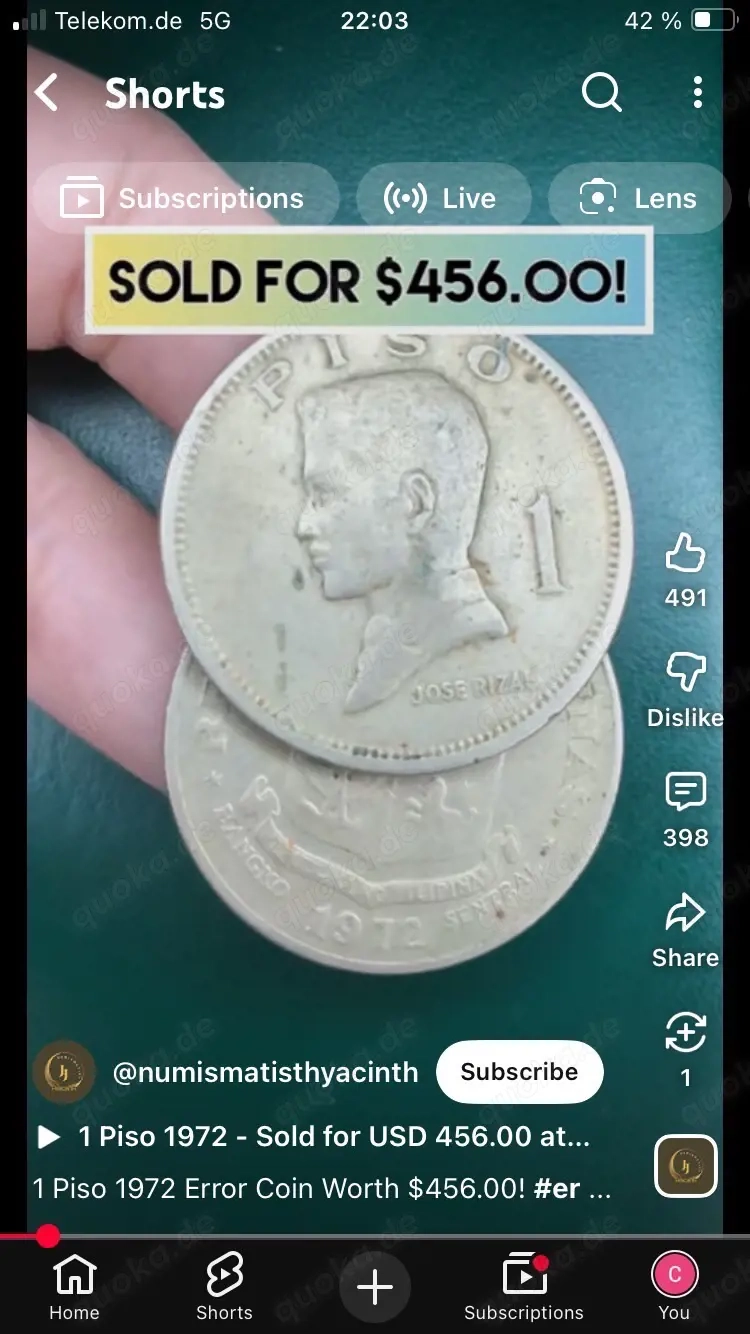 2 mal 1 Piso José Rizal 1972