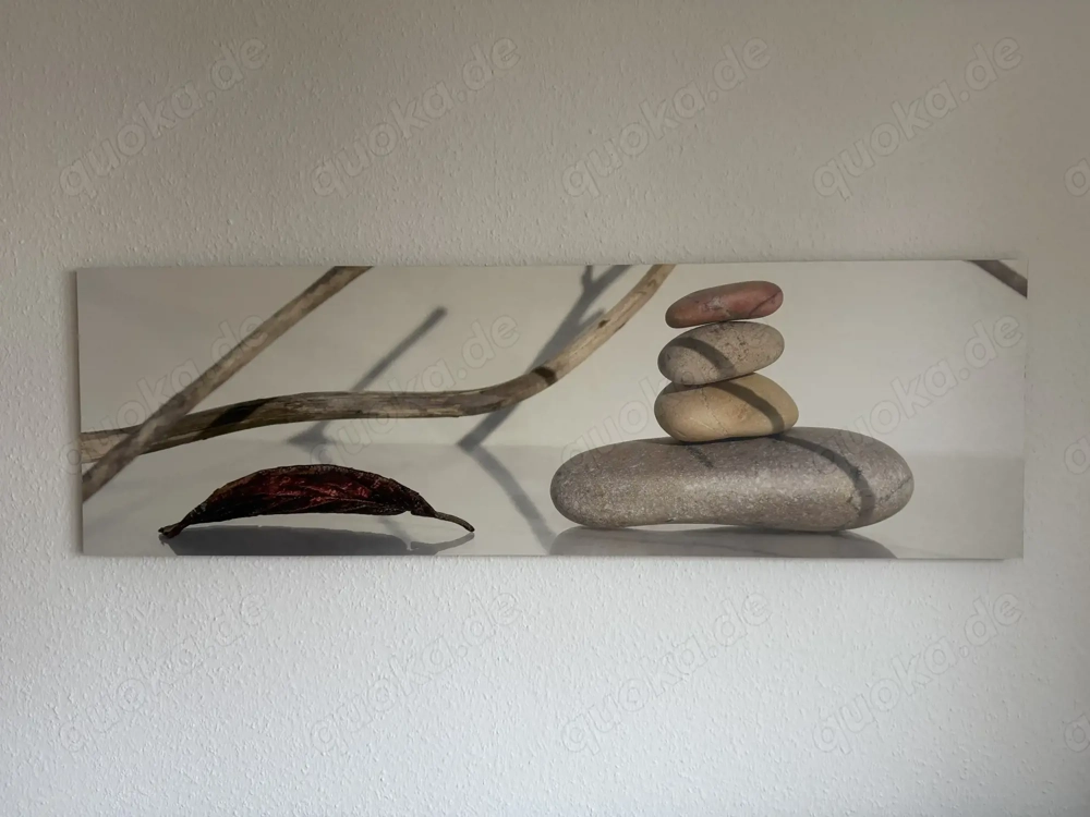Panorama Wandbild "Zen-Steine & Natur"   Leinwand   100x30 cm