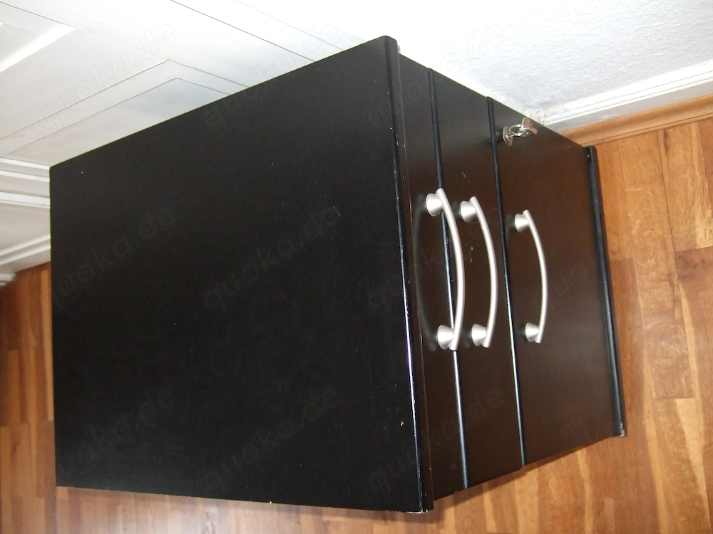 Rollcontainer für Hängehefter, H 60 cm, T 57-59 cm, B 42,5 cm, schwarz, abschließbar