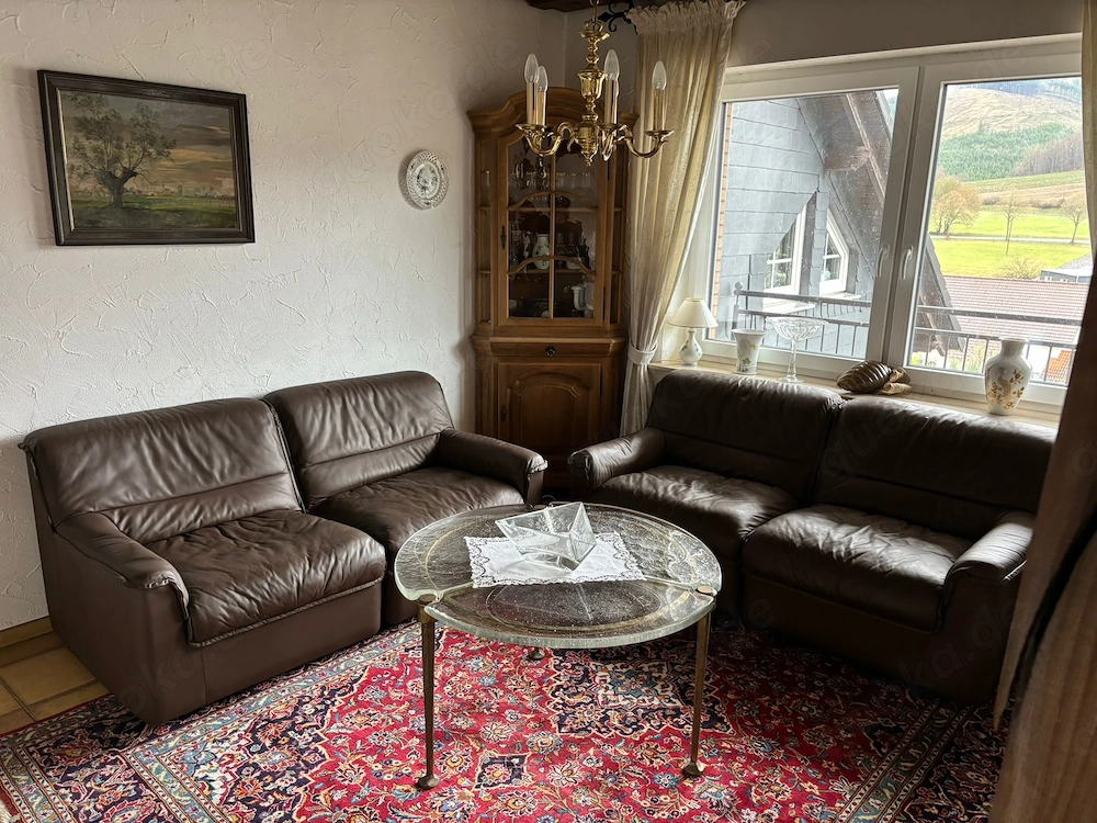 Rarität! Hochwertiges 2-Sitzer Sofa Leder Couch echt Büffelleder, zerlegbar. TOP Zustand!