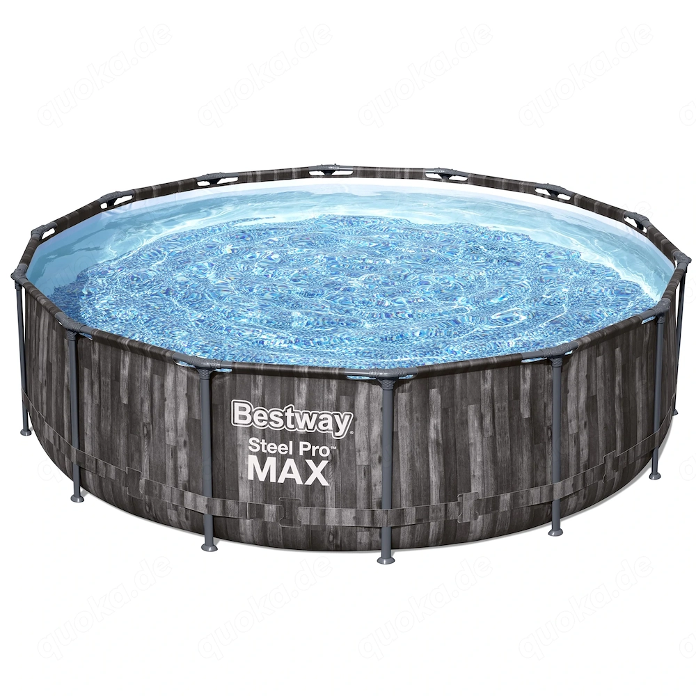 Premium Pool-Set: Bestway Steel Pro Max   427cm + Überdachung + Steinbach Sandfilter + 2 Sauger