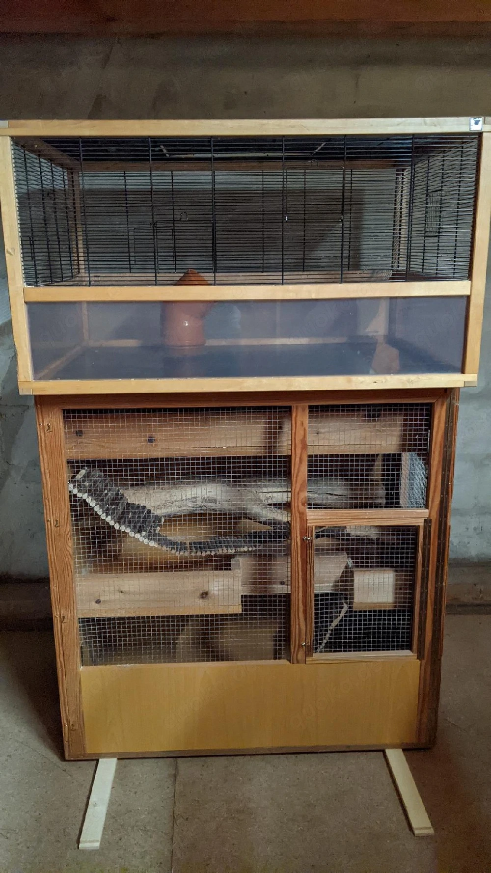 Käfigkombination optimiert für Degus, Ratten, Mäuse (Nagetiere)